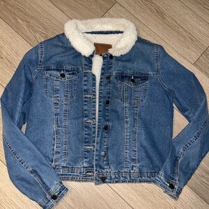 Denim Sherpa-Lined Jacket